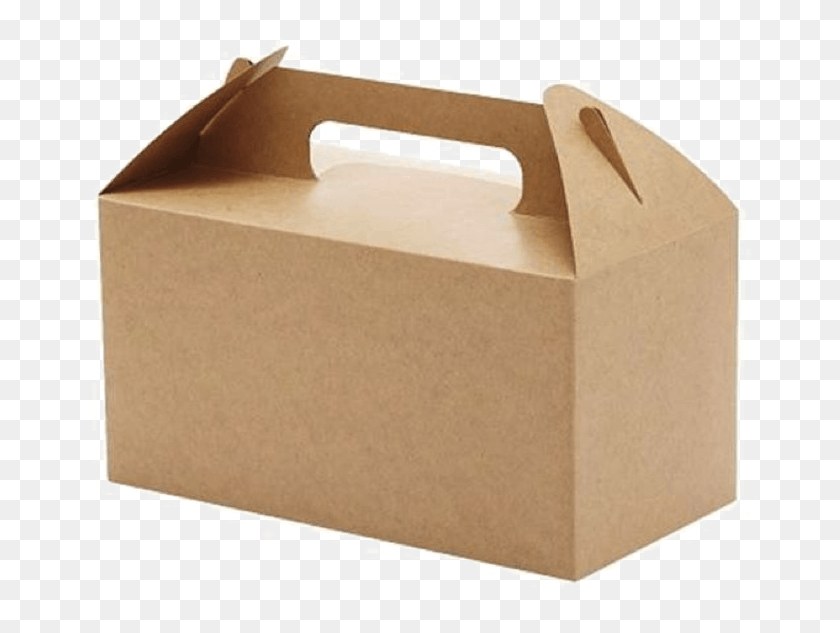 673x573 Cardboard Carton Image Background Box With Carry Handle, Package Delivery HD PNG Download