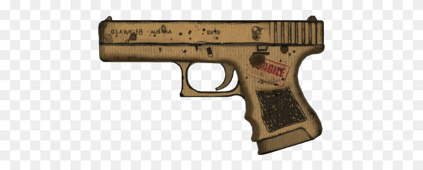 451x279 Cardboard Warfare Glock 22 With Trijicon Night Sights, Gun, Weapon, Weaponry HD PNG Download