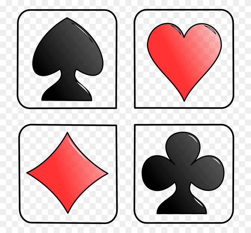 728x720 Cards Heart Symbols Diamond Spade Game Four Symbols In Card Game, Symbol, Text HD PNG Download