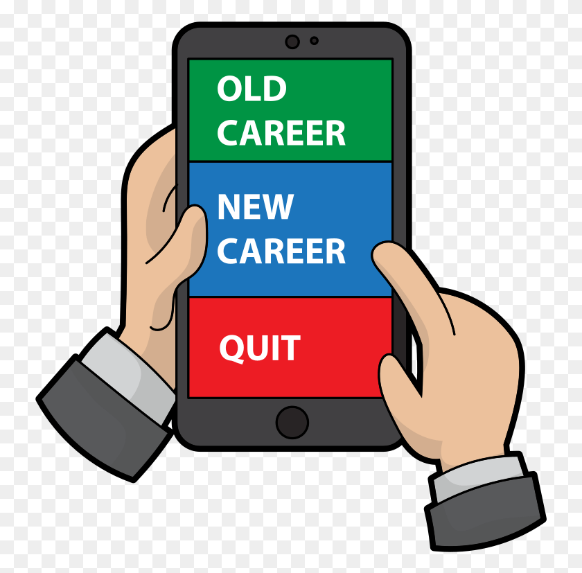 739x767 Career Change Cellphone App Cartoon Mobile Phone, Phone, Electronics, Cell Phone HD PNG Download