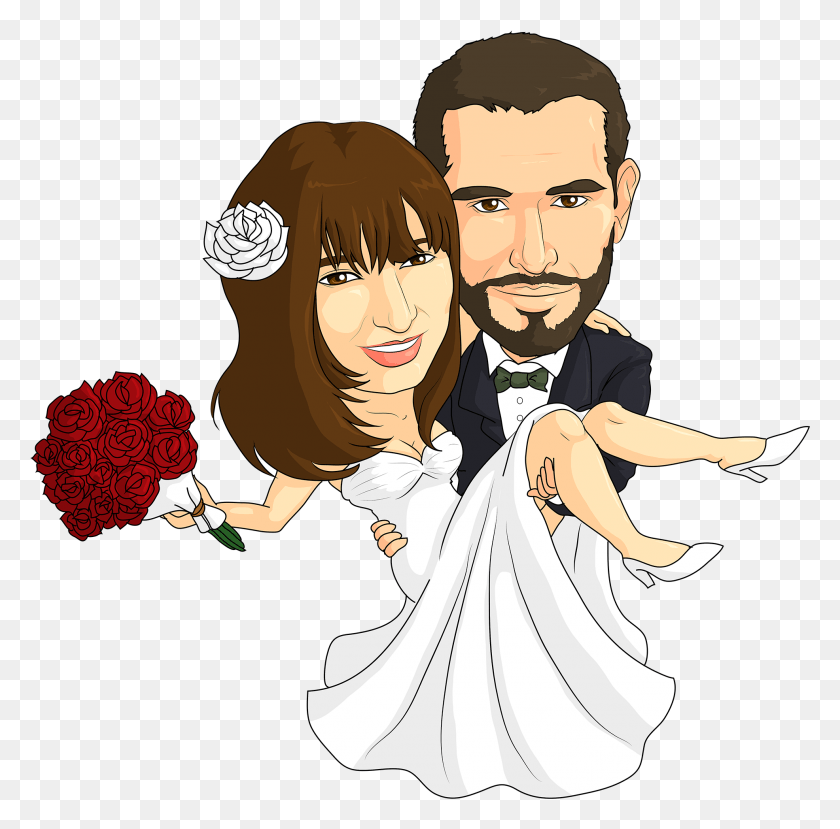 1972x1946 Caricature For A Wedding Cartoon, Person, Human, Performer HD PNG Download