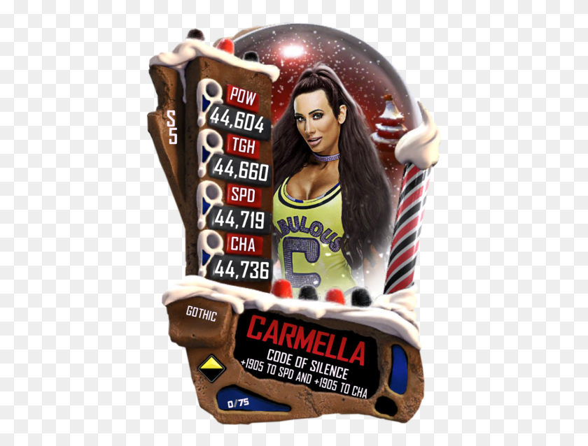 423x578 Carmella S5 22 Gothic Christmas Wwe Supercard Sonya Deville, Poster, Advertisement, Person HD PNG Download