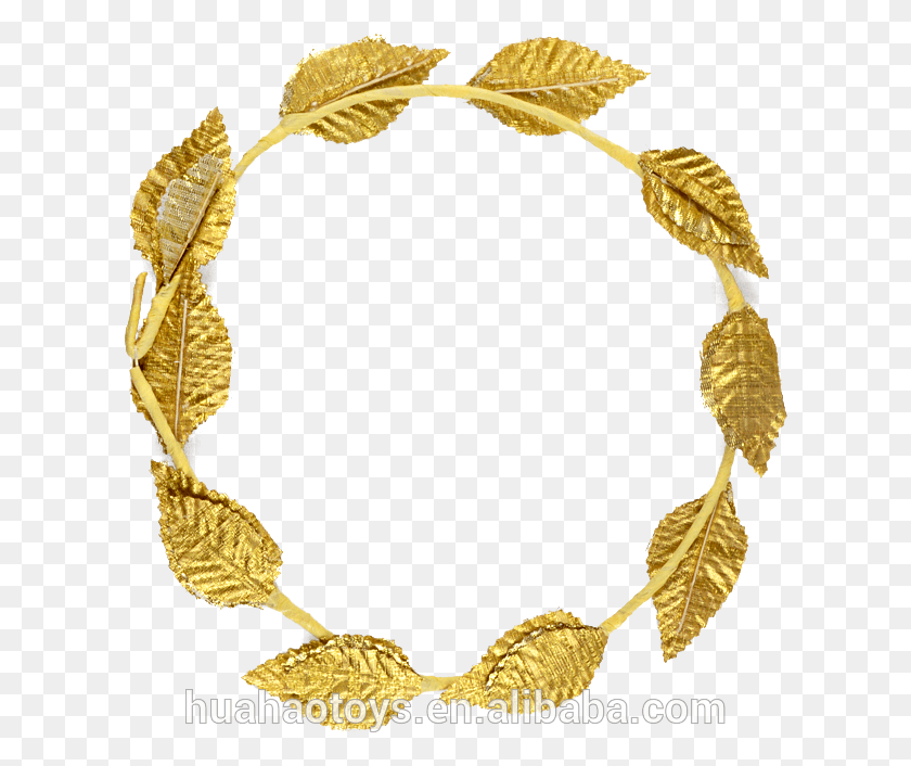 612x646 Carnival Party Accessory Gold And Green Leaf Roman Necklace, Wreath, Leaf, Plant HD PNG Download