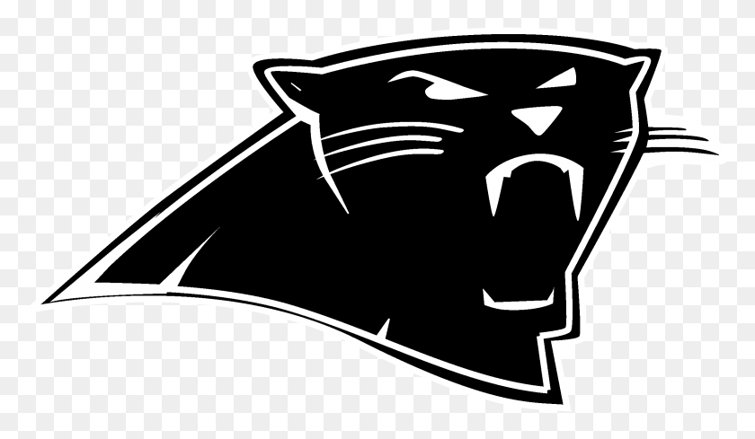 2331x1285 Carolina Panthers Logo Black And Ahite Carolina Panthers, Stencil, Axe, Tool HD PNG Download