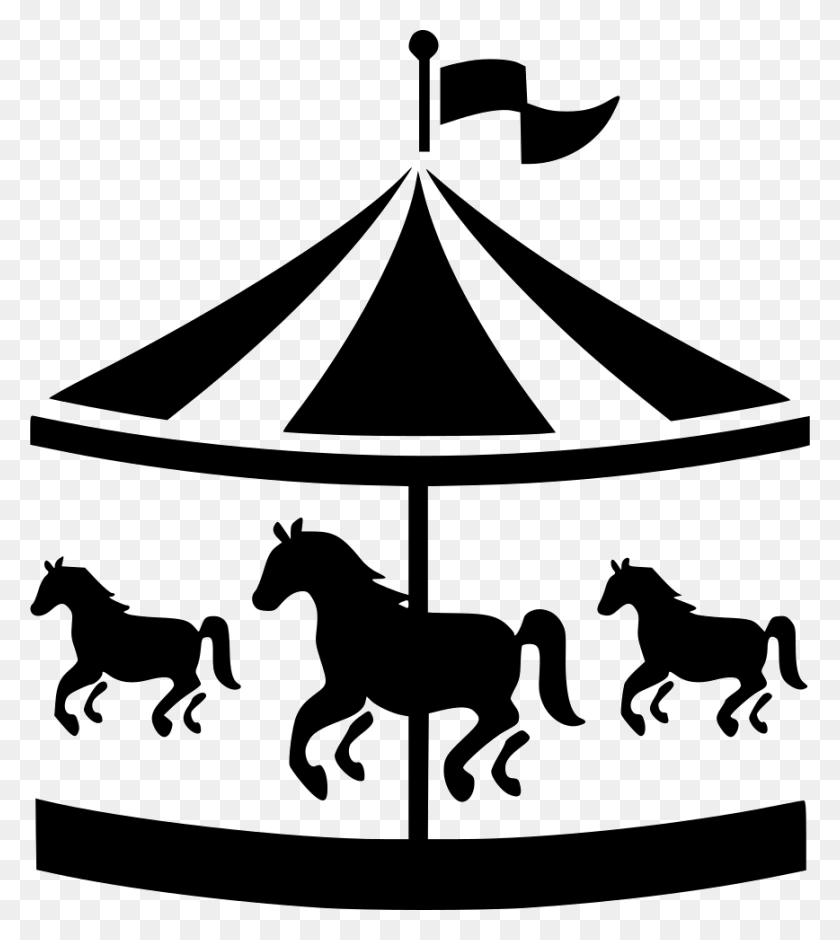 868x980 Карусель, Трафарет, Лошадь, Млекопитающее Hd Png Скачать