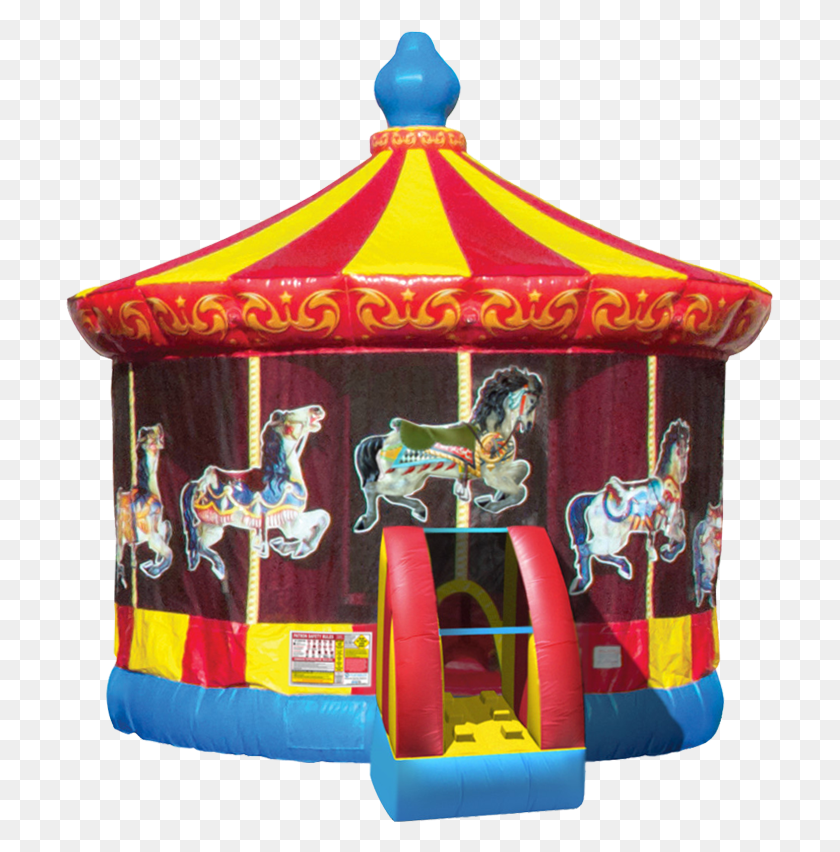 709x792 Descargar Png Carousel Bounce House Rental Child Carousel, Parque De Atracciones, Parque Temático, Caballo Hd Png
