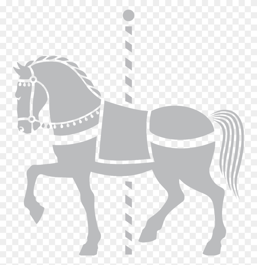 755x805 Carousel Horse Mane, Stencil, Transportation, Vehicle HD PNG Download