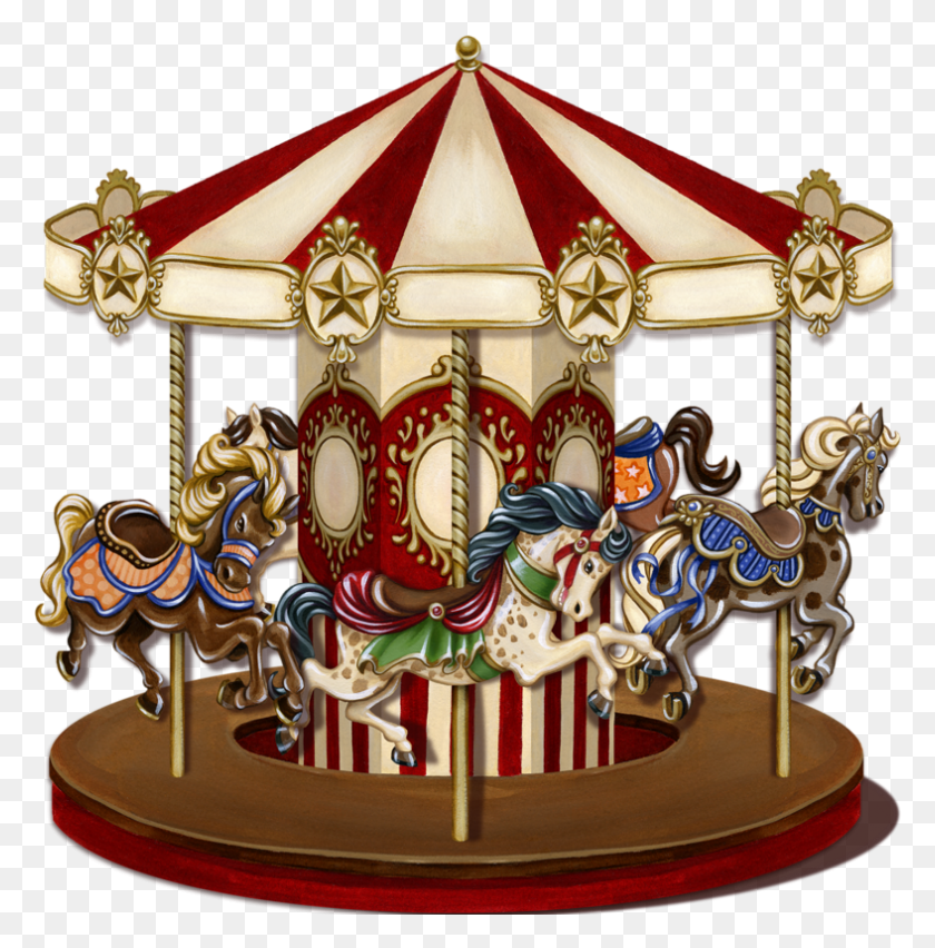 787x800 Carousel Merry Go Round, Amusement Park, Theme Park, Birthday Cake HD PNG Download