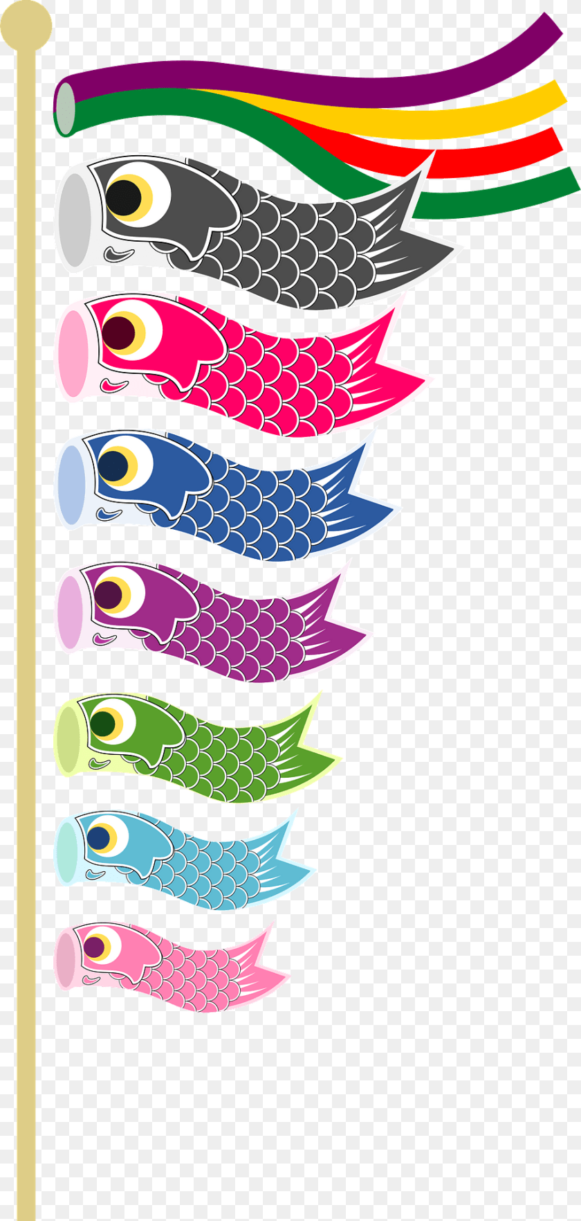 915x1920 Carp Flags With Pole Clipart, Art, Pattern, Graphics, Advertisement PNG