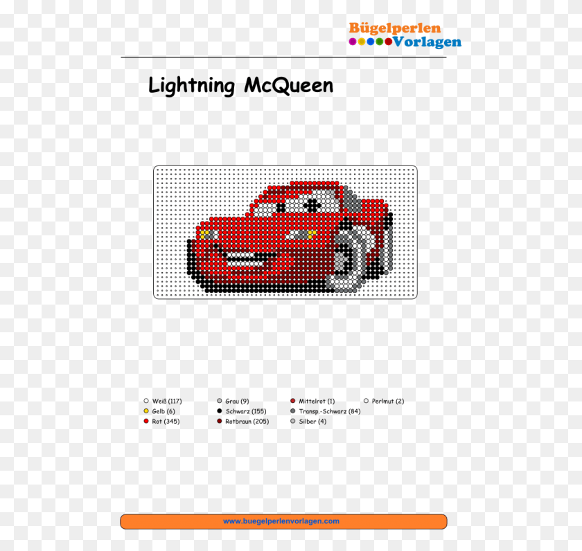 495x736 Cars Lightning Mcqueen Cars Bgelperlen Vorlage Lightning Mcqueen Knitting Chart, Car, Vehicle, Transportation HD PNG Download