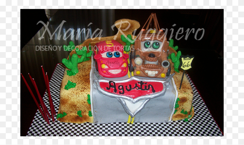 701x441 Cars Rayo Mcqueen Y Mate Cheeseburger, Cake, Dessert, Food HD PNG Download