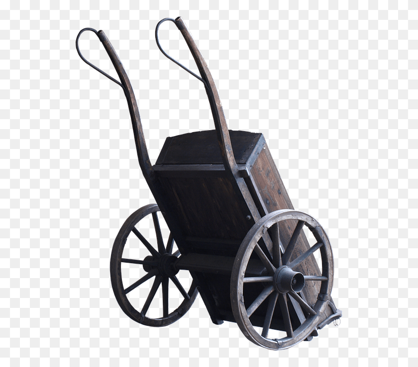 543x679 Cart Hand Cart Wood Middle Ages Dare Old Hand Cart, Chair, Furniture, Wheel HD PNG Download