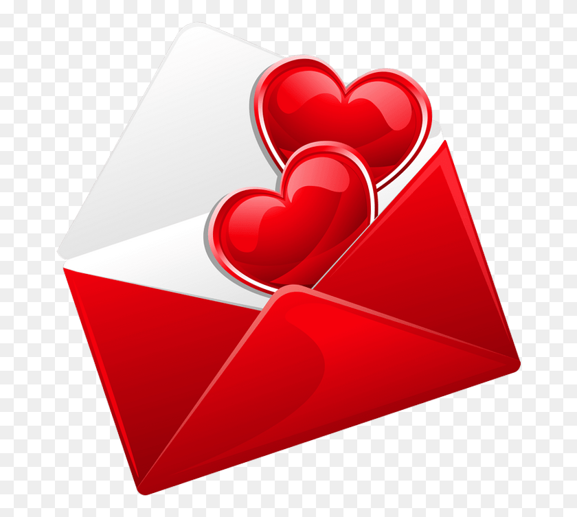678x693 Carta De Amor Con 2 Corazones Любовное Письмо, Конверт, Сердце, Почта Png Скачать