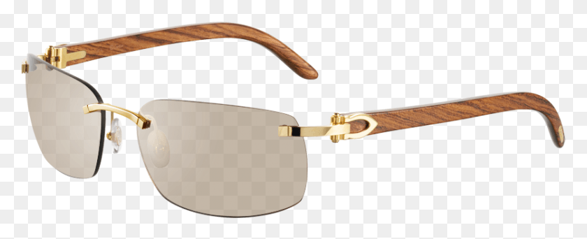 837x303 Cartier Rimless Sunglasses With C Decor Cartier Glasses Mens Wood, Goggles, Accessories, Accessory HD PNG Download