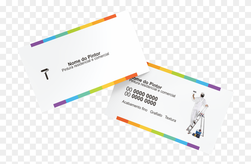 727x488 Descargar Png Carto De Visita Pintor Modelo Box, Text, Business Card, Paper Hd Png