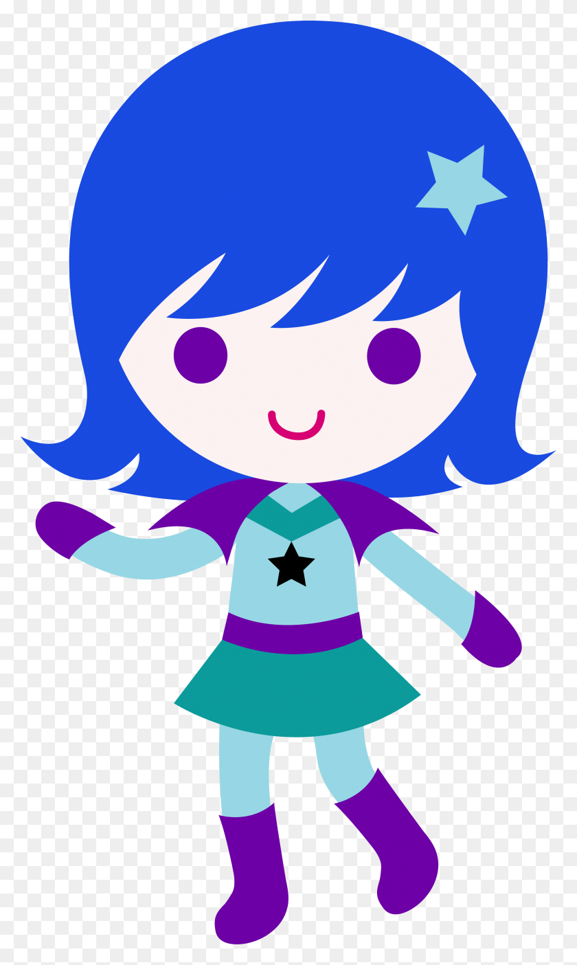 2621x4518 Cartoon Alien Clipart Girl With Blue Hair Cartoon, Symbol, Star Symbol HD PNG Download