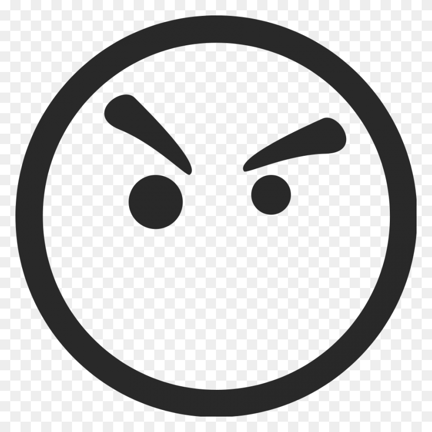 900x900 Мультфильм Сердитые Глаза Сердитый Смайлик Черно-Белый, Символ, Логотип, Товарный Знак Hd Png Скачать