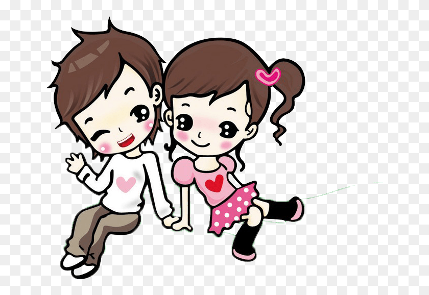 661x518 Cartoon Animation Love Together Cute Transprent Cute Love Couple Cartoon, Girl HD PNG Download