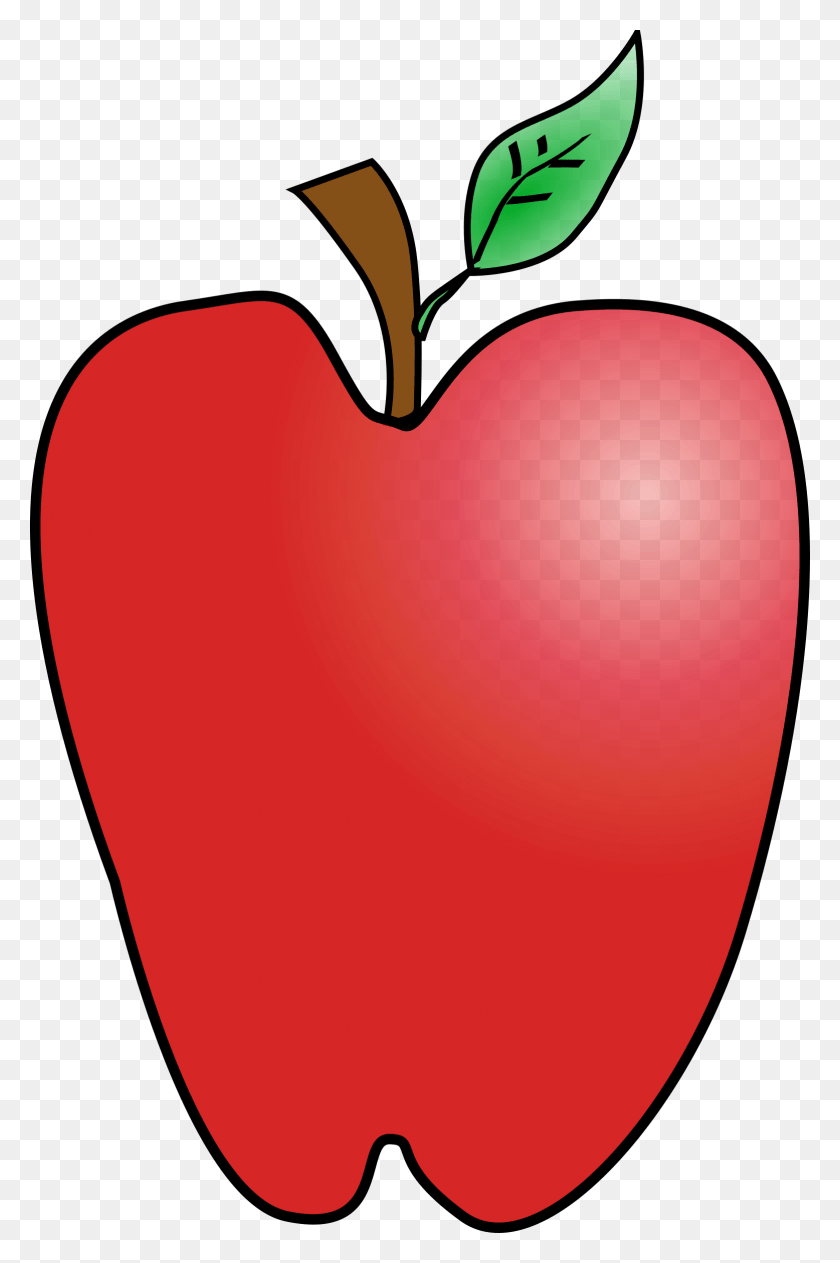 1556x2400 Cartoon Apple K Yager 03r Clipart Black And White Stock Small Cartoon Apple, Plant, Food, Fruit HD PNG Download