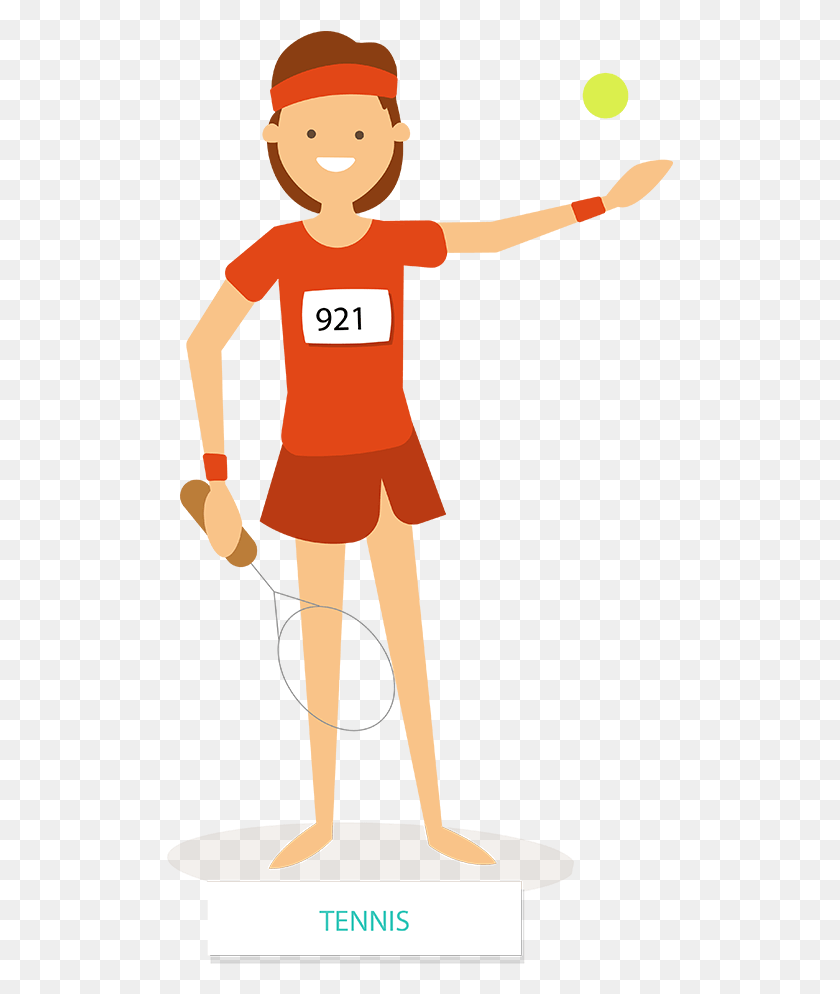 507x934 Cartoon Athlete Tennis Player Cartoon Tennis Player, Clothing, Apparel, Sleeve HD PNG Download