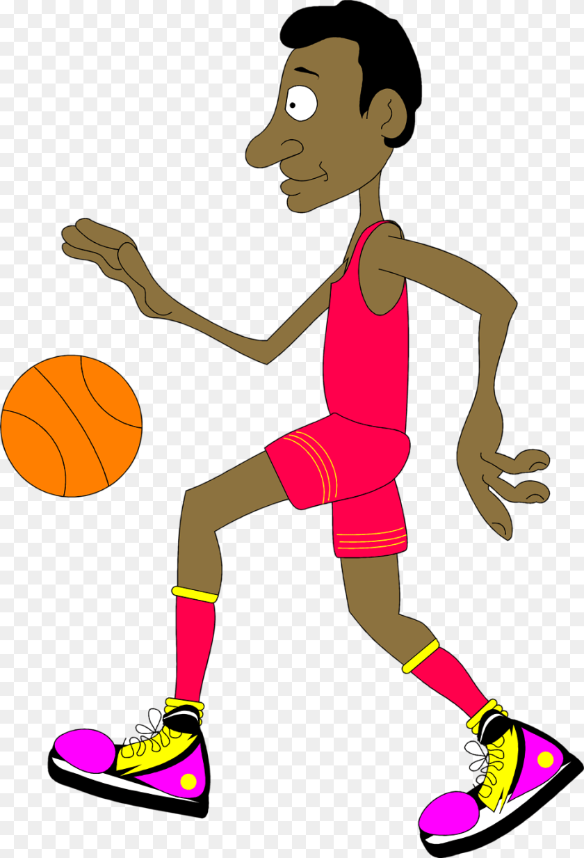 958x1406 Cartoon Basketball Player, Person, Face, Head, Playing Basketball Sticker PNG