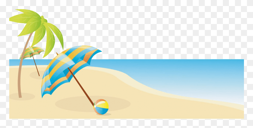 1281x603 Cartoon Beach Background, Adventure, Leisure Activities, Parachute HD PNG Download