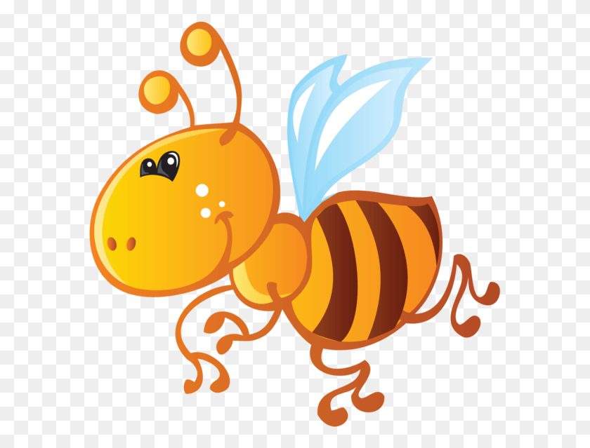 587x579 Cartoon Bee Cute Cartoon Animals Nursery Wall Decals Pchela, Animal, Invertebrate, Insect HD PNG Download