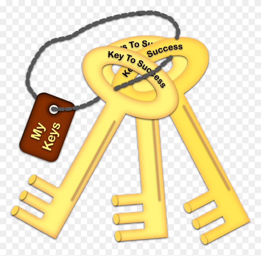 2699x2640 Cartoon Best Car Golden Lock Vector Graphic Keys To Success Cartoon, Key, Hammer, Tool HD PNG Download