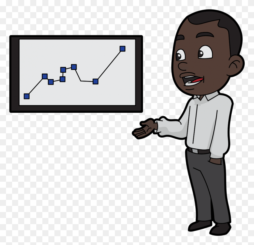1009x969 Cartoon Black Man Talking And Presenting A Performance Person Presenting Cartoon, Screen, Electronics, Monitor HD PNG Download