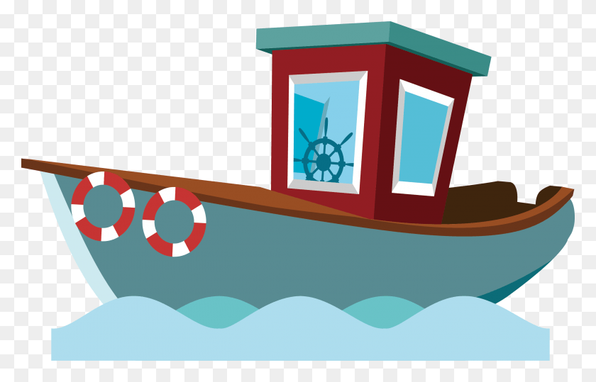 2663x1638 Cartoon Boat Cartoon Fishing Boat, Logo, Symbol, Trademark HD PNG Download