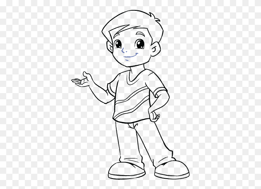 383x549 Cartoon Boy Draw A Boy Easy, Person, Human, People HD PNG Download