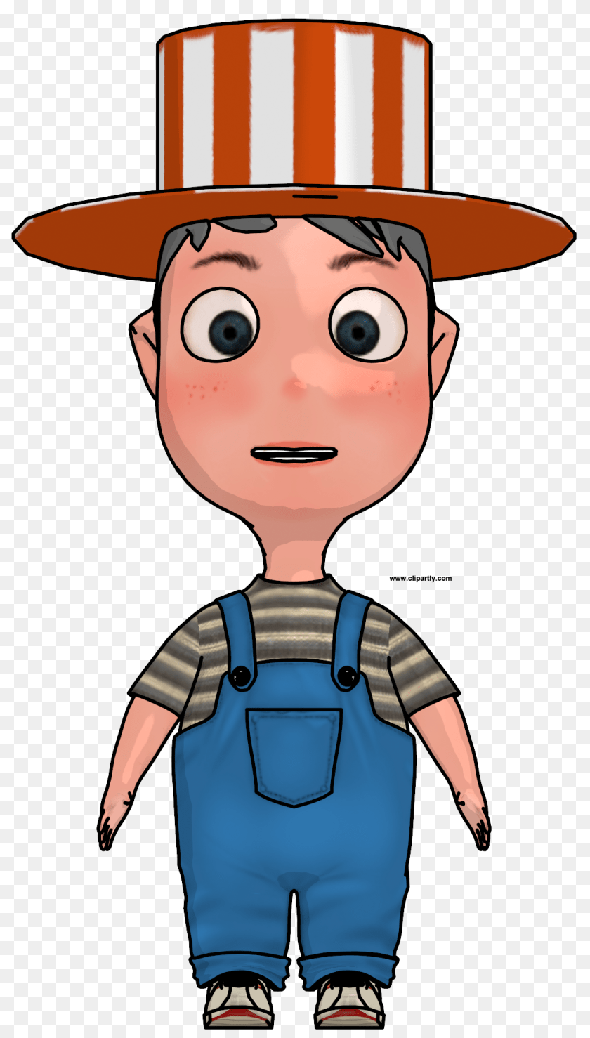 Cartoon Boy With Hat Front View Clipart, Clothing, Baby, Person, Face Sticker PNG
