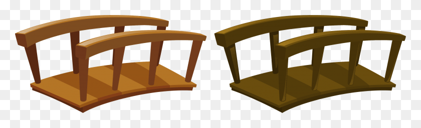 3001x755 Cartoon Bridge Wood Bridge Vector, Chair, Furniture, Table HD PNG Download