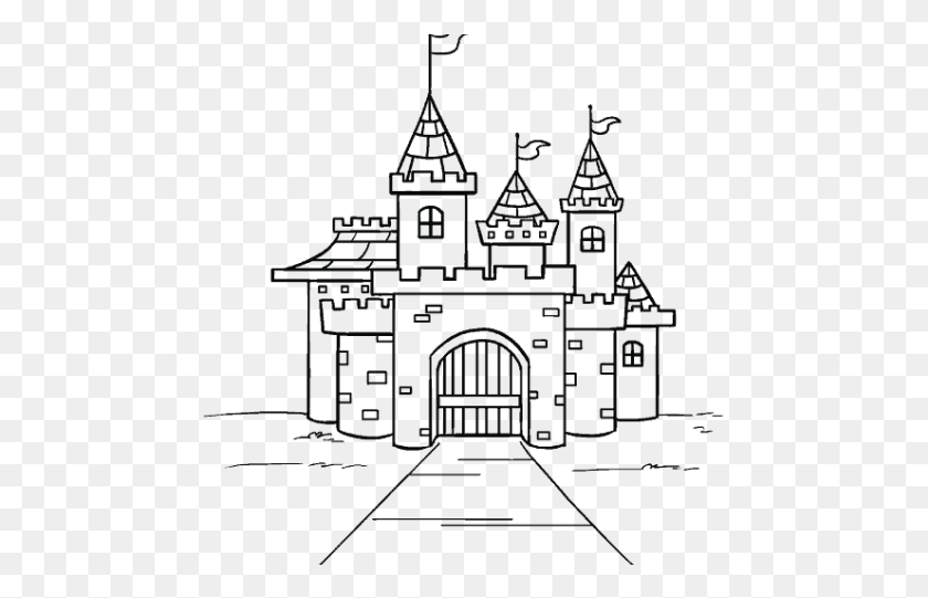 473x481 Cartoon Castle Picture Castle Drawing, Architecture, Building, Mansion HD PNG Download