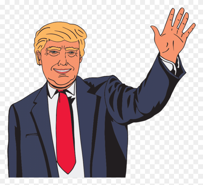850x770 Cartoon Celebrity Comic Donald Trump Male Man Donald Trump Cartoon, Tie, Accessories, Person HD PNG Download