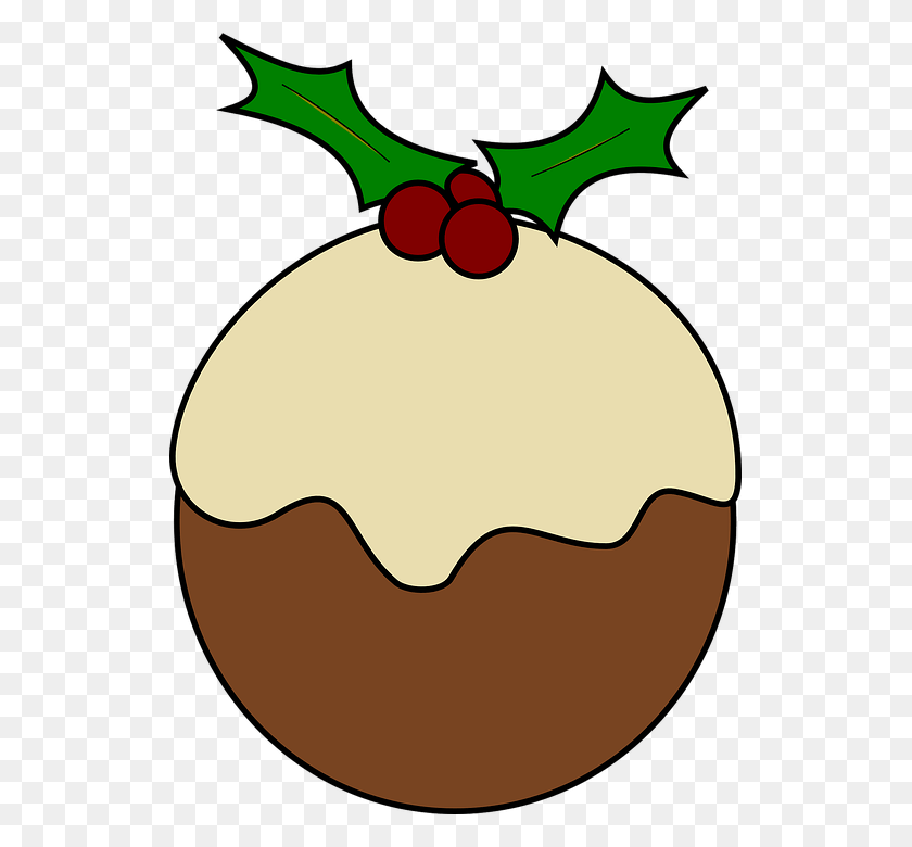 527x720 Cartoon Christmas Holly Christmas Pudding Clip Art, Plant, Food, Fruit HD PNG Download