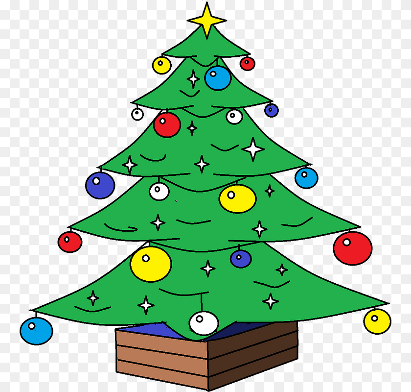 Cartoon Christmas Tree Clipart, Plant, Christmas Decorations, Festival, Christmas Tree PNG