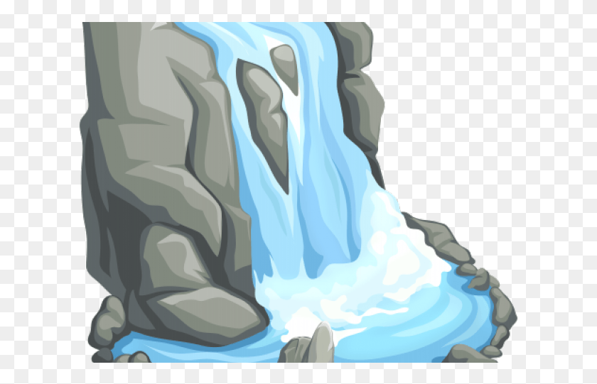 619x481 Cartoon Clipart Waterfall Transparent Waterfall Clipart, Nature, Outdoors, Ice HD PNG Download