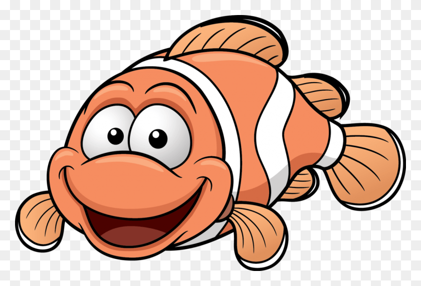 1100x721 Cartoon Clown Fish, Fish, Animal, Goldfish HD PNG Download