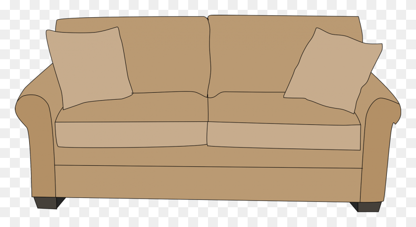 1400x719 Cartoon Couch Old Couch Clipart, Furniture, Cardboard, Carton HD PNG Download