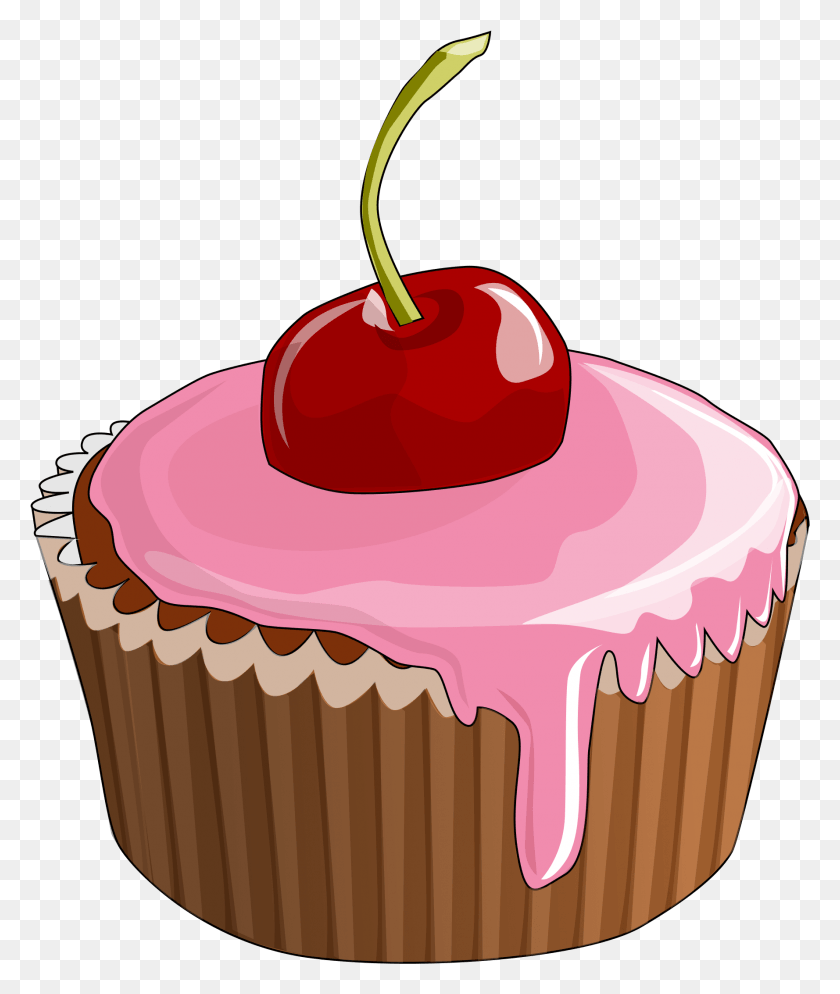 1778x2130 Cartoon Cupcake Cherry On Top Cupcake Cupcake Cupcakes Clipart, Cream, Cake, Dessert HD PNG Download