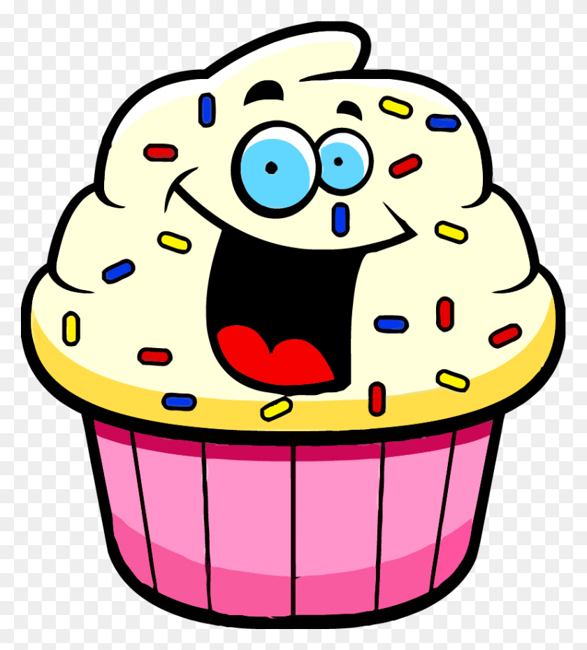 826x922 Cartoon Cupcake Clipart Cartoon Pictures Of Desserts, Cream, Cake, Dessert HD PNG Download
