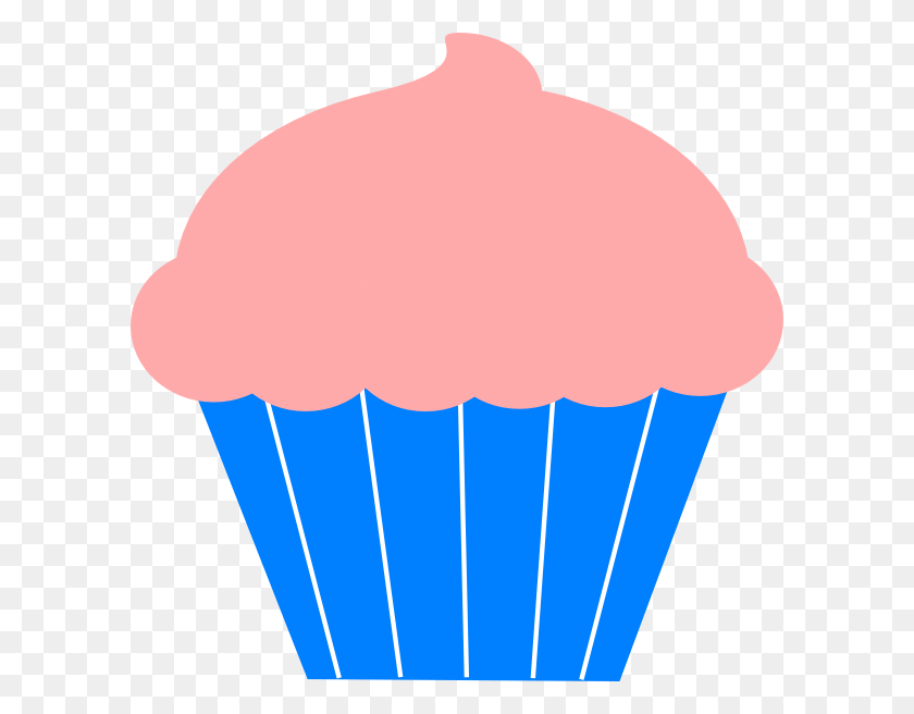 600x596 Cartoon Cupcake Clipart Cupcake Clipart Blue And Pink, Cream, Cake, Dessert HD PNG Download