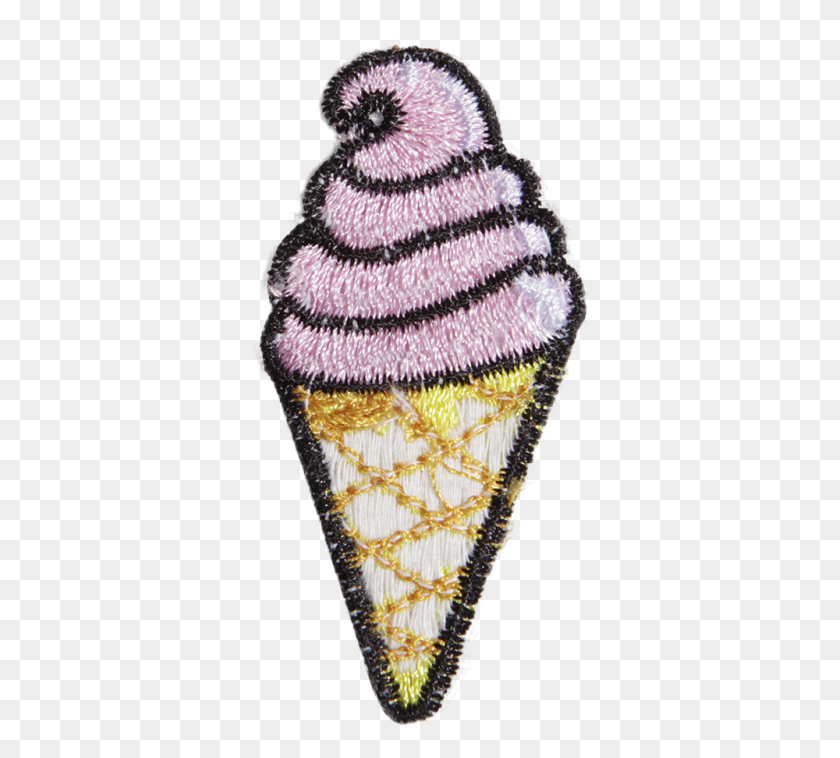 340x698 Cartoon Custom Ice Cream Pattern Embroidery Patch Ice Cream Cone, Clothing, Apparel, Sweets HD PNG Download