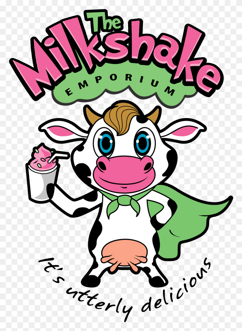 933x1305 Cartoon Design The Emporium Promises Utterly Delicious Milkshake Logo Design, Poster, Advertisement, Animal HD PNG Download