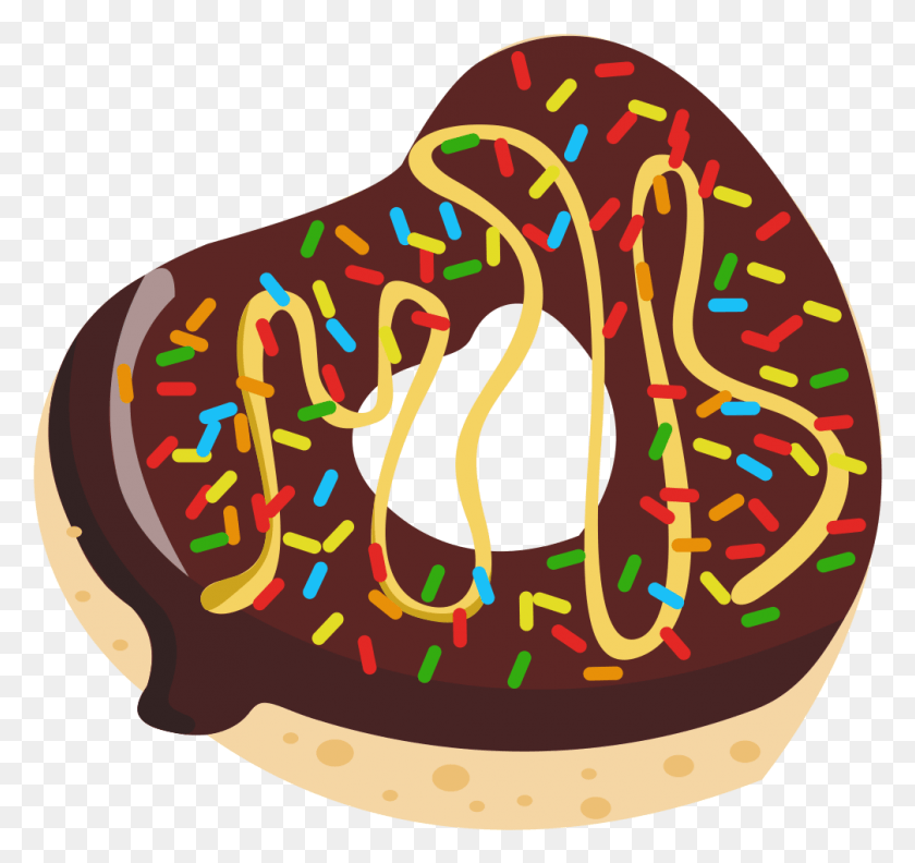 1007x946 Ilustración De Dibujos Animados De Donut, Pastelería, Postre, Alimentos Hd Png