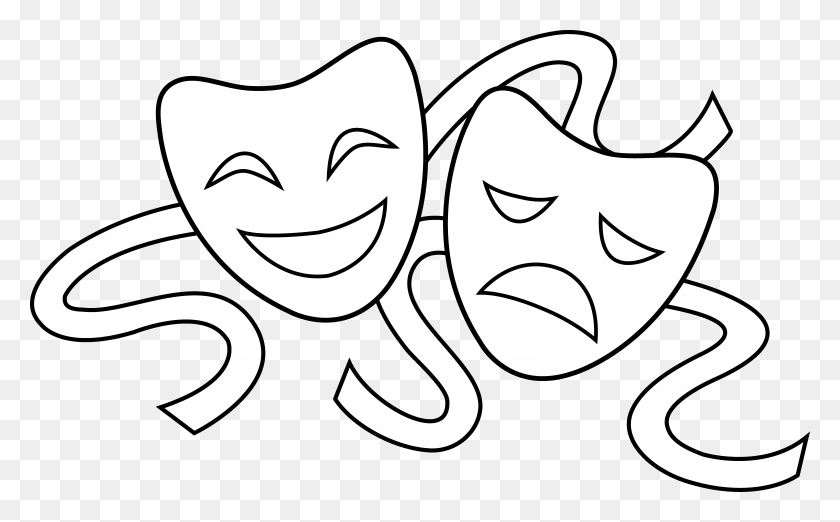 8747x5185 Cartoon Drama Masks Comedy Tragedy Masks White, Stencil, Pillow, Cushion HD PNG Download