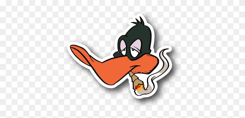 413x345 Cartoon Duck Smoking Spliff Sticker Cartoon Bird Smoking Weed, Animal, Smoke Pipe, Super Mario HD PNG Download
