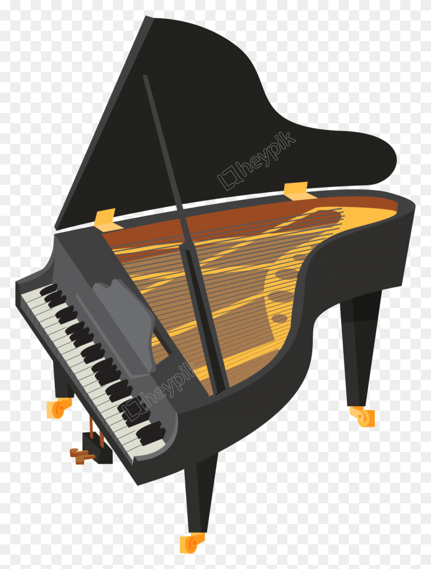 1024x1377 Descargar Png Elementos De Dibujos Animados Gratis Piano, Piano De Cola, Actividades De Ocio, Instrumento Musical Hd Png