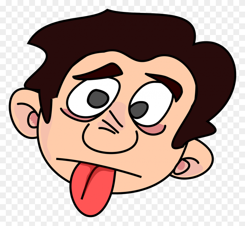 1280x1174 Cartoon Fail Head Man Tongue Image Tongue Twisters Clip Art, Mouth, Lip, Face HD PNG Download